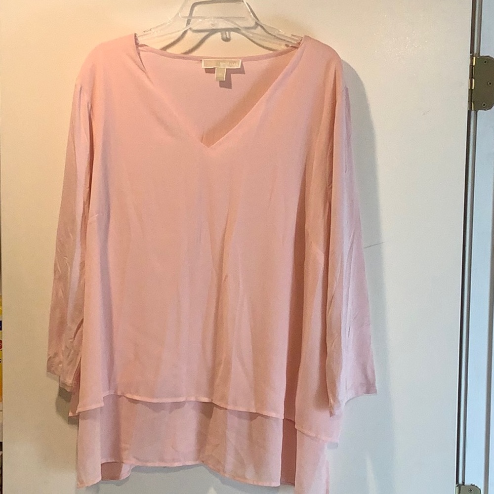 Michael Kors 2x dressy pink long sleeve top